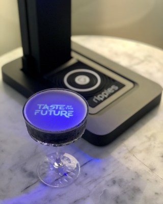 The Ripples machine in action, which is one of the hero partners featured on the Taste of the Future digital hub, part of the World Class Bartender of the Year Global Finals 2021.