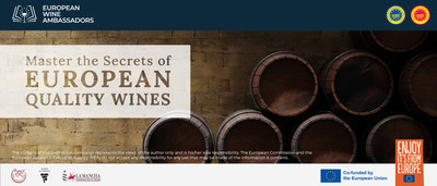 Oak wood barrel, wine beer casks stacked on the floor in a dark cellar, stone wall background, copy space. 3d render